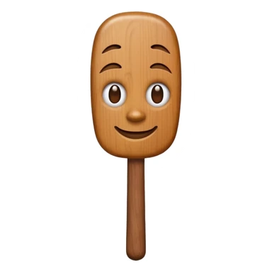 Wooden stick with a face sticker