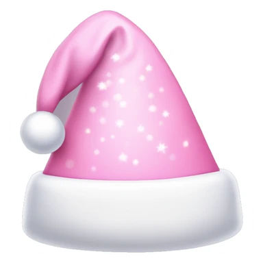 Light Pink Santa hat with sparkles sticker