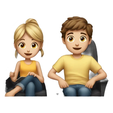 A girl and a boy watching movie together  sticker