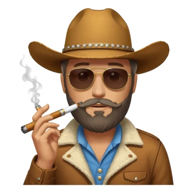 White cowboy with beard and sunglasses smoking a stogie sticker