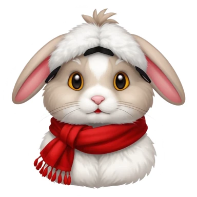 rabbit with scarf sticker
