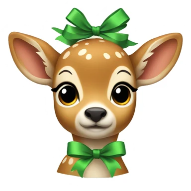 Fawn with ribbon sticker