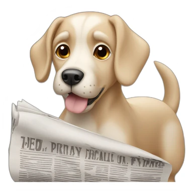 dog reading the newspaper sticker
