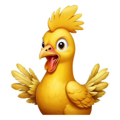 long neck yellow chicken shouting sticker