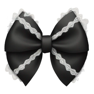 black bow emoji with white lace sticker