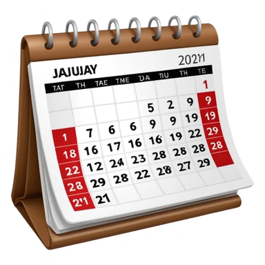 Desk calendar flipped to current month sticker