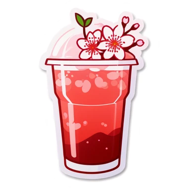 Cherry blossom ice tea sticker