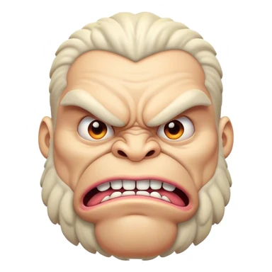 Big muscle monster puffy face sticker