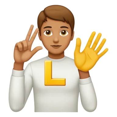 yellow hand making L sticker