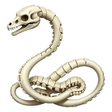An epic shiny cool edgy skeletal bone serpent, full body sticker