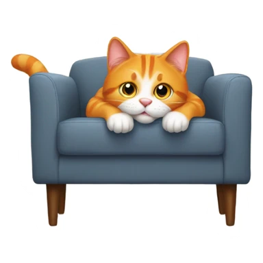 Orange cat playing hide and seek sticker