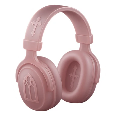 pink gothic headphones with frosted pink glass and gothic silhouettes in matte glass style sticker