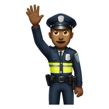 clueless policeman hands up sticker