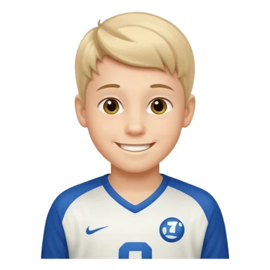 Young boy wishing luck sticker