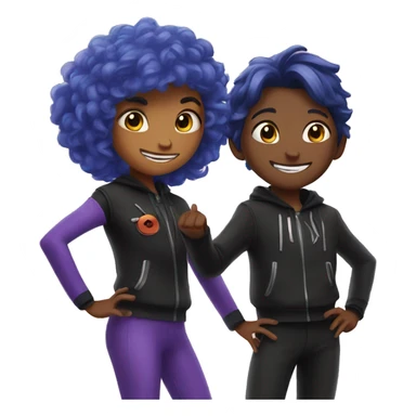 Two best friends in miraculous costumes  sticker