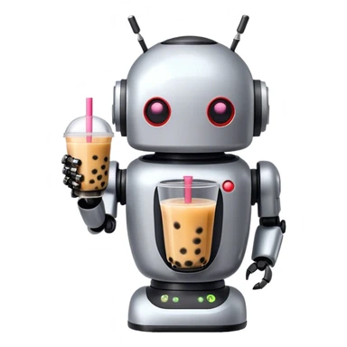 Boba tea robot sticker