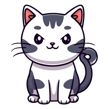 Cute cat with anxious expression sticker