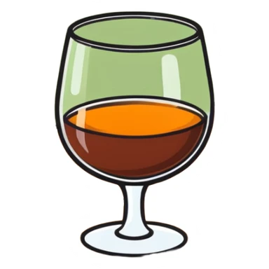 brandy glass on garden table sticker