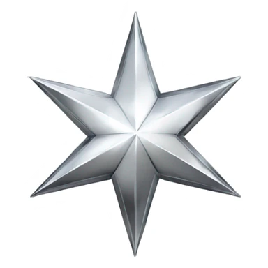 Silver chrome four-point star diamond but black sticker