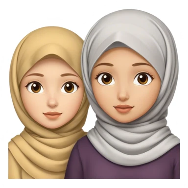 A girl with hijab and no hijab girl with curly hair sticker