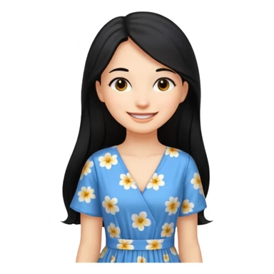 Long black hair girl wearing a maxidress being a girly girl professional  sticker