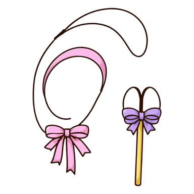 Easter whip with decorative ribbons and bows in pastel colors sticker