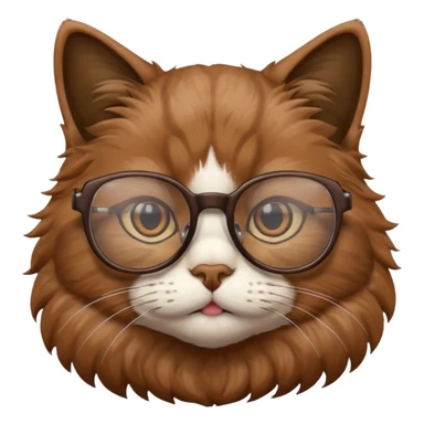  cat with glasses büst sticker