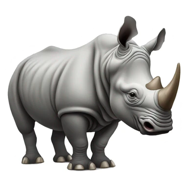 Rhino with broken horn sticker