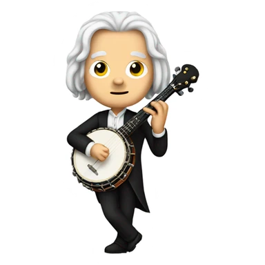 Bach chibi standing Banjo  sticker