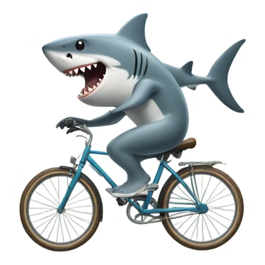 Shark riding a bike sticker