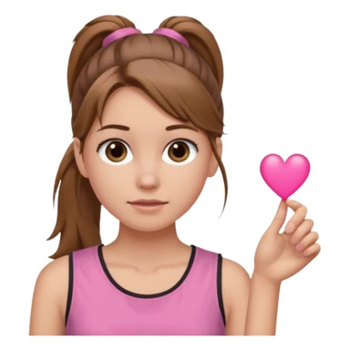 Девушка, светло русые, длинные волосы, собранные в хвост, серые глаза, розовая майка без рукавов  sticker