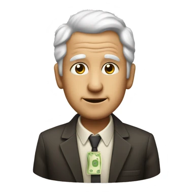 Old cute men with money sticker