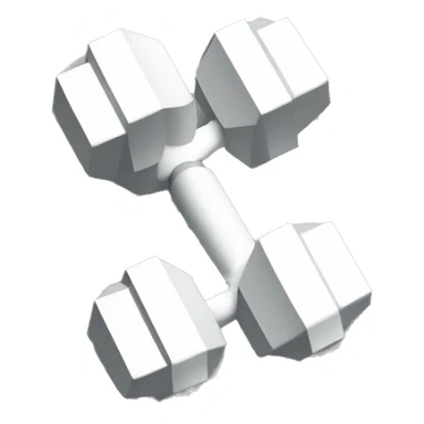 make an abstract design of a dumbell, all white  sticker