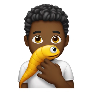 Me hugging a worm sticker