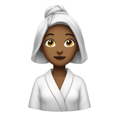 Girl with bathrobe in hair  sticker