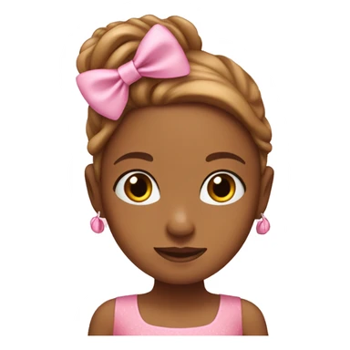 caramel girl wearing pink bow and pink dress sticker