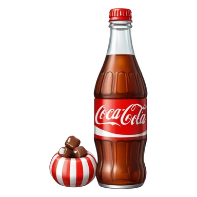 make me a coca bottle with one only white candy sticker