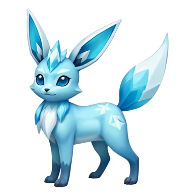 Shiny Exotic Colorful Glaceon-Amaura-Aurorus-Fakémon-hybrid-creature (full body)  sticker
