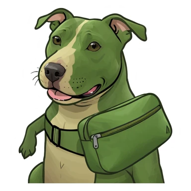 Pitbull standing upright with a full kangaroo pouch  sticker