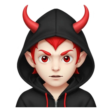devil with hoodie and hat sticker