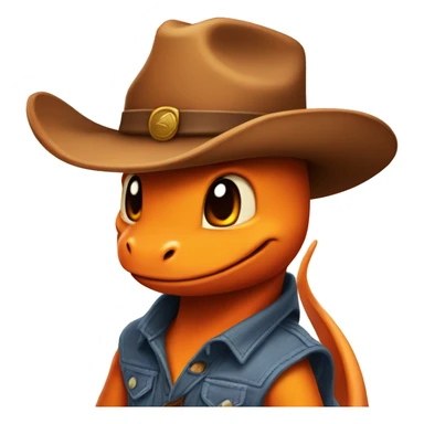 Charmander in a cowboy hat sticker
