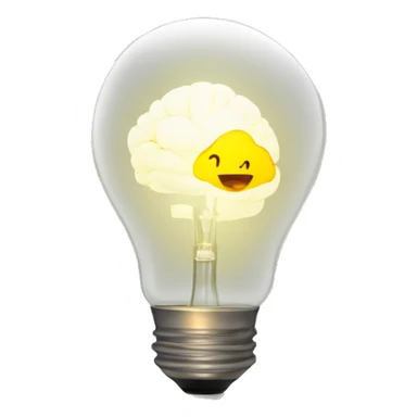 illuminated brain inside the light bulb sticker