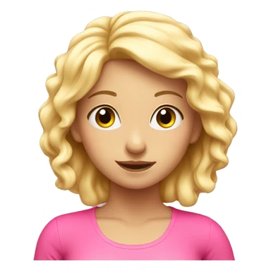 blonde girl in yoga pose in pink sticker