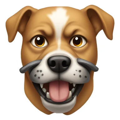 Angry dog in a muzzle sticker