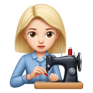 زنی که در حال خیاطی است sticker