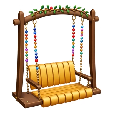 Swing with beads and bells for birds sticker