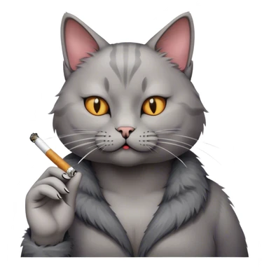 Cat smoking a cigarettes sticker