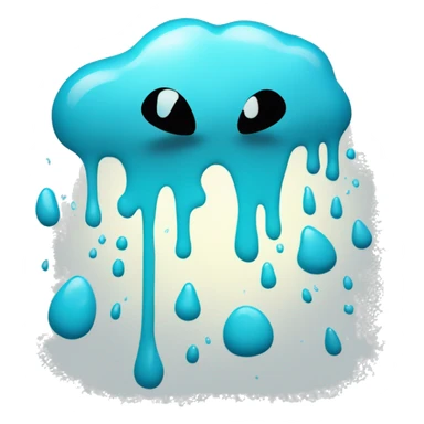 Glowing Cyan blue paint splashed puddle  sticker