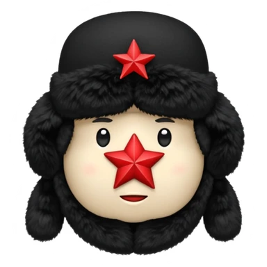 A blank Black ushanka with a red star on it sticker