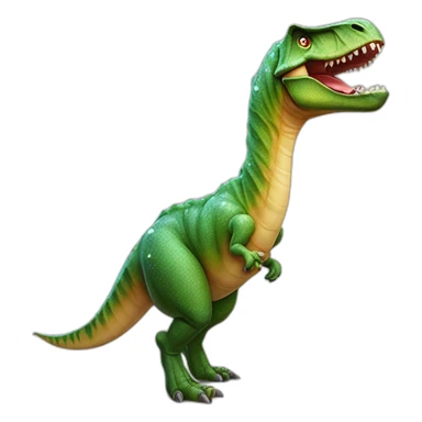 Dinosaurio con un cadena de diamantes y un habano en la mano botando humo  sticker